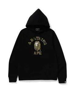 A BATHING APE BITMAP COLLEGE PULLOVER HOODIE