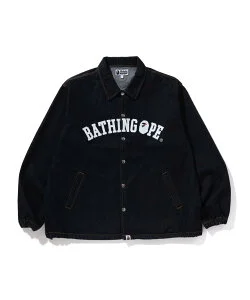 A BATHING APE RELAXED FIT DENIM COACH JACKET