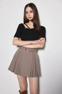rienda 2WAYアシンメトリーニットトップス