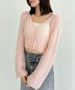 Heather 袖フレアニットカーディガン