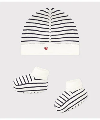 PETIT BATEAU ベビーキャップ&ブーティセット