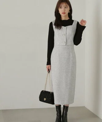 PROPORTION BODY DRESSING ベーシックツイードタイトスカート24AW