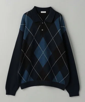 UNITED ARROWS アーガイル バルーン ニット ポロ