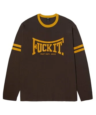 HUF EXETER LS FOOTBALL SHIRT / HUF ハフ シャツ ハフ トップス カットソー・Tシャツ ブラウン ホワイト【送料無料】