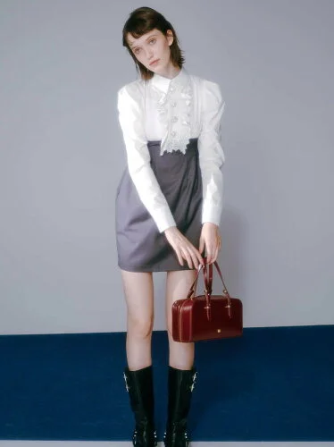 LILY BROWN [L.B CANDY STOCK]フロントビジューバイカラーワンピース