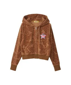 HYSTERIC GLAMOUR FLAME LOGO柄ジャカード ショート丈パーカー