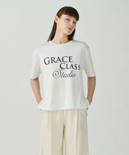 GRACE CONTINENTAL レタードシルケットTシャツ