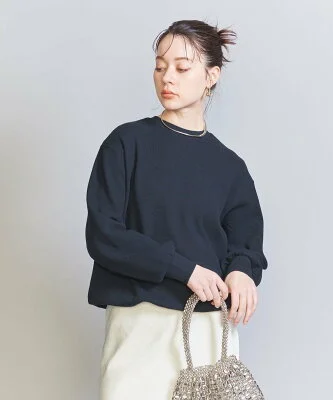 UNITED ARROWS コットンダブルフェイス ドロースト プルオーバー