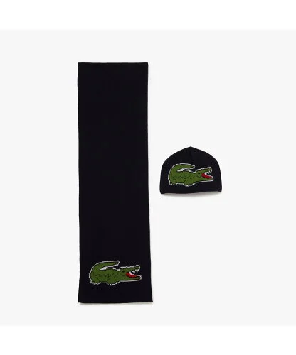 LACOSTE ニットキャップ&マフラーギフトセット