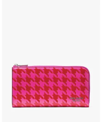 kate spade new york デヴィン ハウンドトゥース ジップ アラウンド コンチネンタル ウォレット