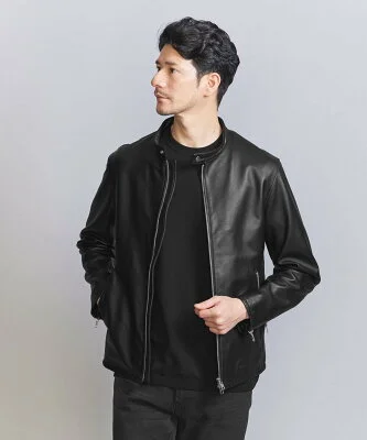 BEAUTY&YOUTH UNITED ARROWS 【WEB限定 WARDROBE SMART】 シープ シングル ライダースジャケット