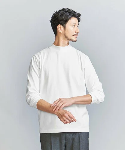 BEAUTY&YOUTH UNITED ARROWS 【WEB限定 WARDROBE SMART】クリア ガスコットン モックネック カットソー【抗菌・防臭】