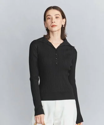 UNITED ARROWS リブ コンパクト タートルネック ニットプルオーバー