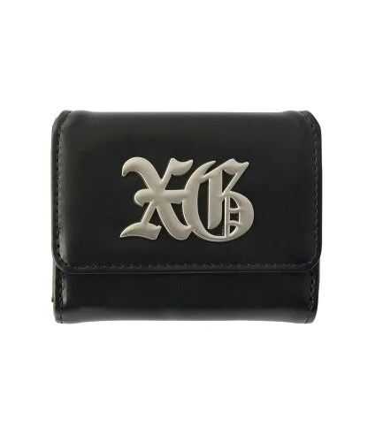 X-girl OLD ENGLISH LOGO BUCKLE FAUX LEATHER MINI WALLET