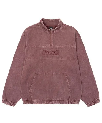 HUF DISTRESSED LOGO HALF ZIP / ハフ ハーフジップ