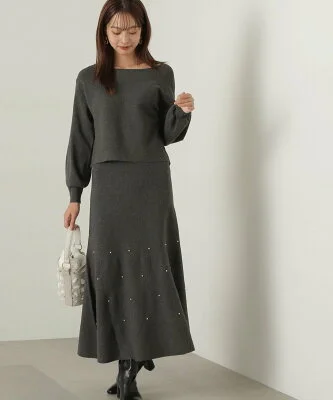 PROPORTION BODY DRESSING パール付きニットアップ 24AW