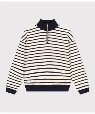 PETIT BATEAU スウェットマリニエール長袖プルオーバー