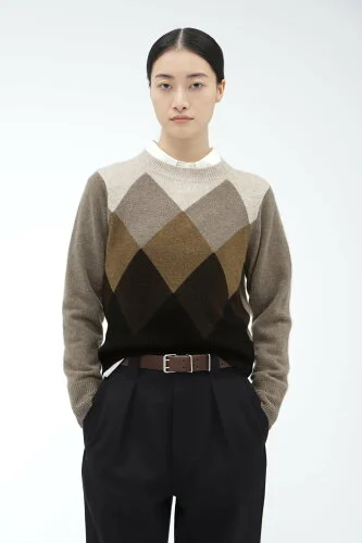 MARGARET HOWELL WOOL CASHMERE ARGYLE