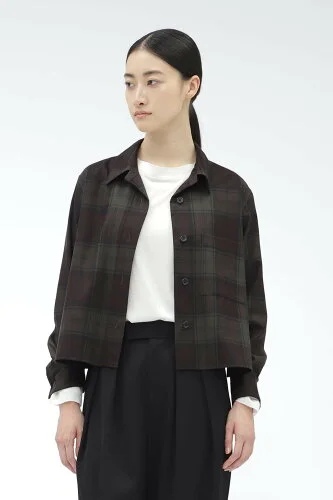 MARGARET HOWELL CHECK WOOL TWILL