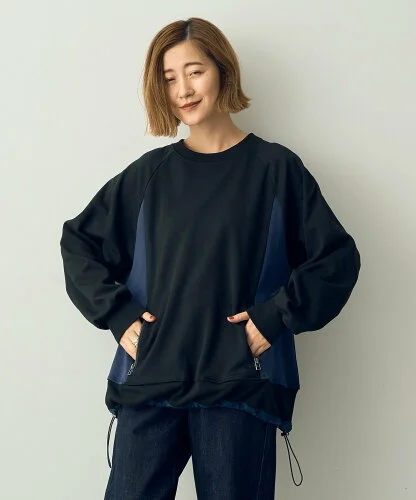 YECCA VECCA 裾リブドロスト切替プルオーバー