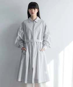 【yuw】ペプラムロングブルゾン