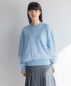 【yuw】チュールドッキングニット