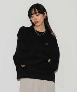 INDIVI 【LACOSTE】オーバーサイズクルーネックスウェット