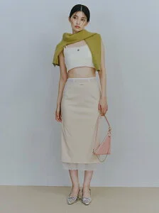 FRAY I.D 【pierre cardin】シアーレイヤードストレートスカート