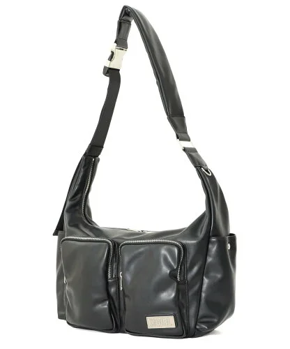 X-girl FAUX LEATHER MESSENGER BAG