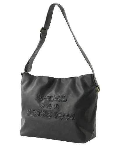 X-girl PATCHED LOGO FAUX LEATHER SHOULDER BAG