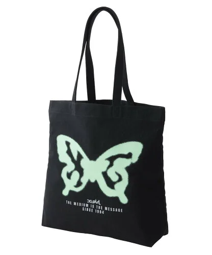 X-girl SPRAY BUTTERFLY PRINT TOTE BAG