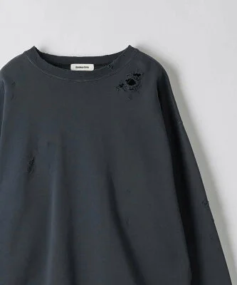 monkey time BEAUTY&YOUTH UNITED ARROWS フレンチテリー ディストレスド クルーネック スウェット