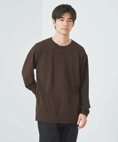 UNITED ARROWS green label relaxing ハイツイスト カノコ ヘンリーネック Tシャツ