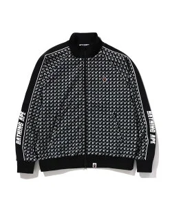 A BATHING APE STA HOUNDSTOOTH JACQUARD TRACK JACKET ア ベイシング エイプ ジャケット・アウター その他のジャケット・アウター ブラック ベージュ【送料無料】