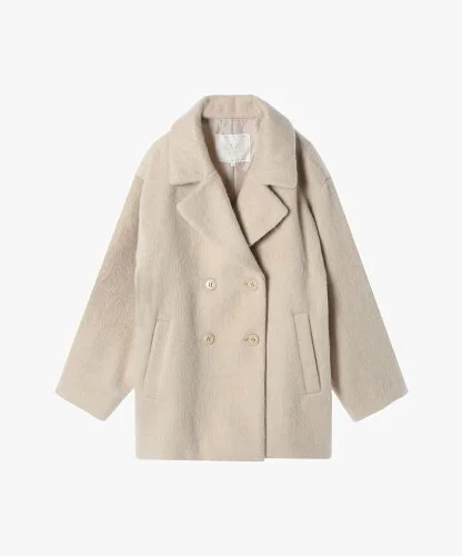 To b. by agnes b. WW55 MANTEAU シャギーピーコート