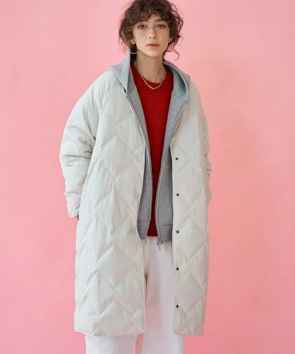 DOUX ARCHIVES ETHERMALOFT シームレスノーカラーロングコート