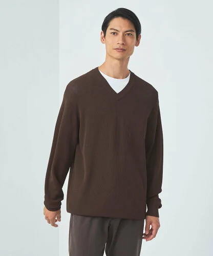 UNITED ARROWS green label relaxing A+ ウォッシャブル アゼ Vネック ニット