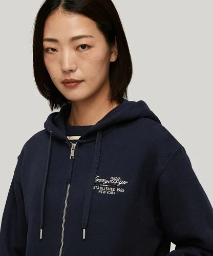 TOMMY HILFIGER REG SCRIPT GRAPHIC FZ HOODIE