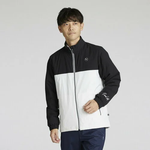 PUMA メンズ ゴルフ ストレッチ タフタ カラー ブロック フルジップ ジャケット