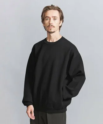 BEAUTY&YOUTH UNITED ARROWS ミラノリブ スウェット クルーネック ニット -ウォッシャブル-