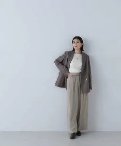 NATURAL BEAUTY BASIC ナローリボンイージーワイドパンツ