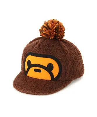 A BATHING APE BABY MILO POMPON BOA CAP