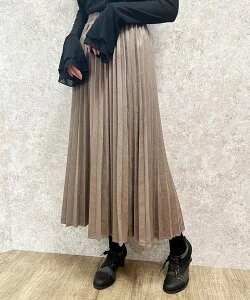 axes femme カットスエードプリーツスカート