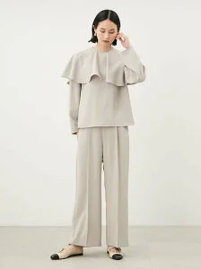 Mila Owen ケープ付ブラウスストレートパンツ3点SET