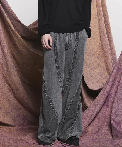 MAISON SPECIAL Chemical Over-Dyed Inside-Out Sweat Wide Pants