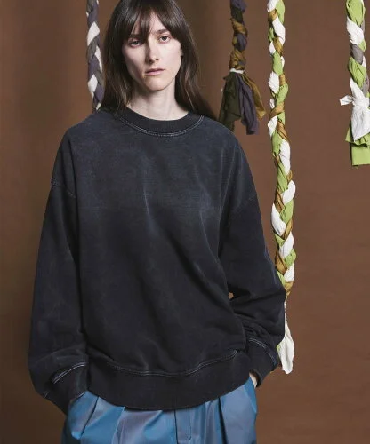 MAISON SPECIAL Sandblasting Sweat Prime-Over Crew Neck Pullover