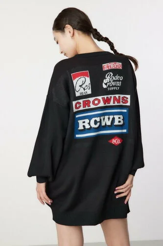 RODEO CROWNS WIDE BOWL SIGNS ダブルジャガードニットワンピース