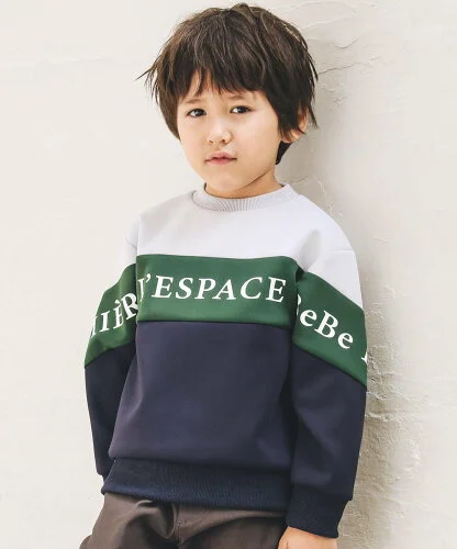 BEBE ONLINE STORE ボンディング配色ロゴトレーナー(90~160cm)