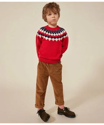 PETIT BATEAU ウール&コットンニットプルオーバー