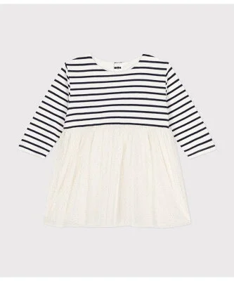 PETIT BATEAU 長袖チュールワンピース